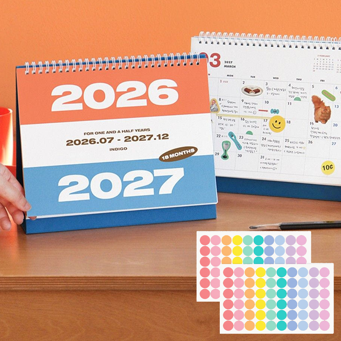 27년 26년 탁상 달력 2027 업무용 데스크 캘린더 2027년 18개월 플래너 하반기 - 상품 이미지