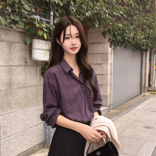 아뜨랑스 체크 셔츠 남방 bs8908