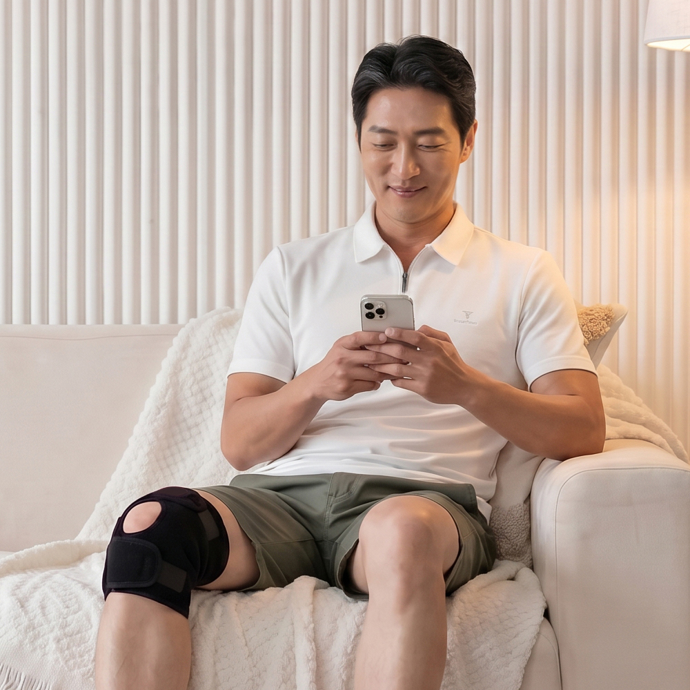 닥터코어런 블랙 자석무릎보호대 등산아대 의료용 연골 슬개건 무릅 약국 노인 슬개골 - 상세 이미지 3