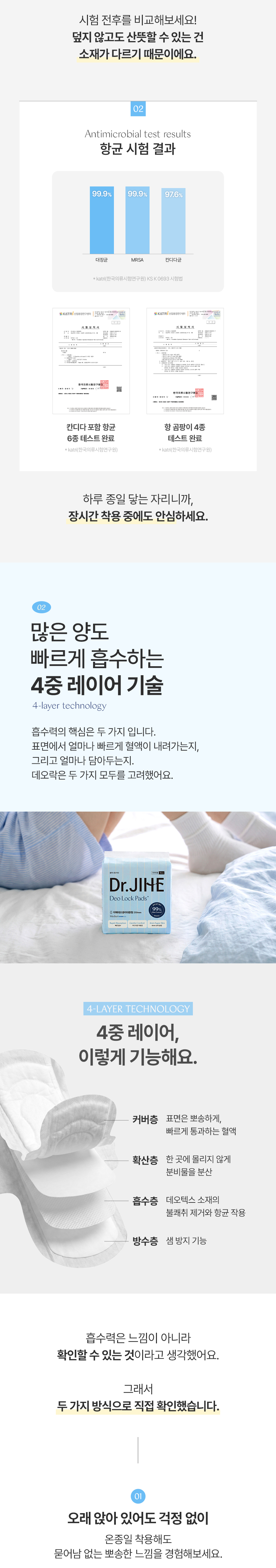 [닥터지혜] 데오락 팬티라이너 롱, 20개입, 10팩 - 상세 이미지 2