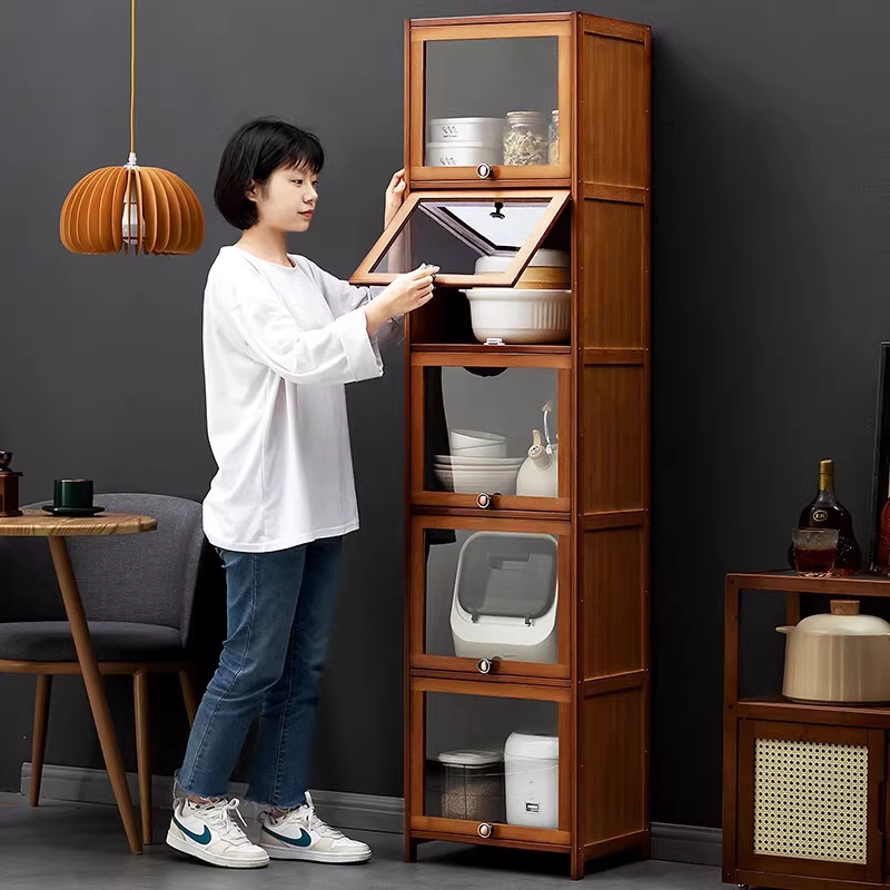 일본식 홈카페 수납장 조미료 펜트리장 진열장 틈새 불투명 3층 30cm - 상세 이미지 3