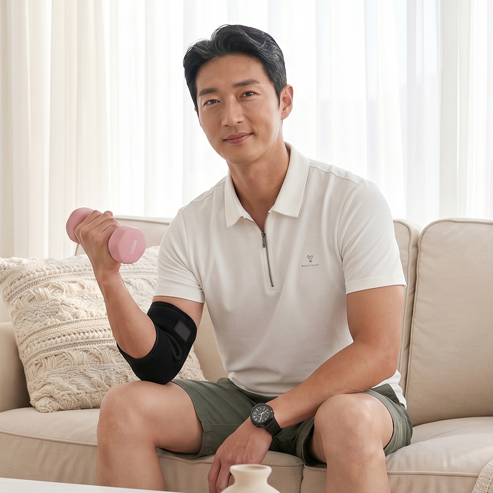 닥터코어런 블랙 자석팔꿈치보호대 테니스 엘보 아대 의료용 관절통완화 골프 - 상세 이미지 2