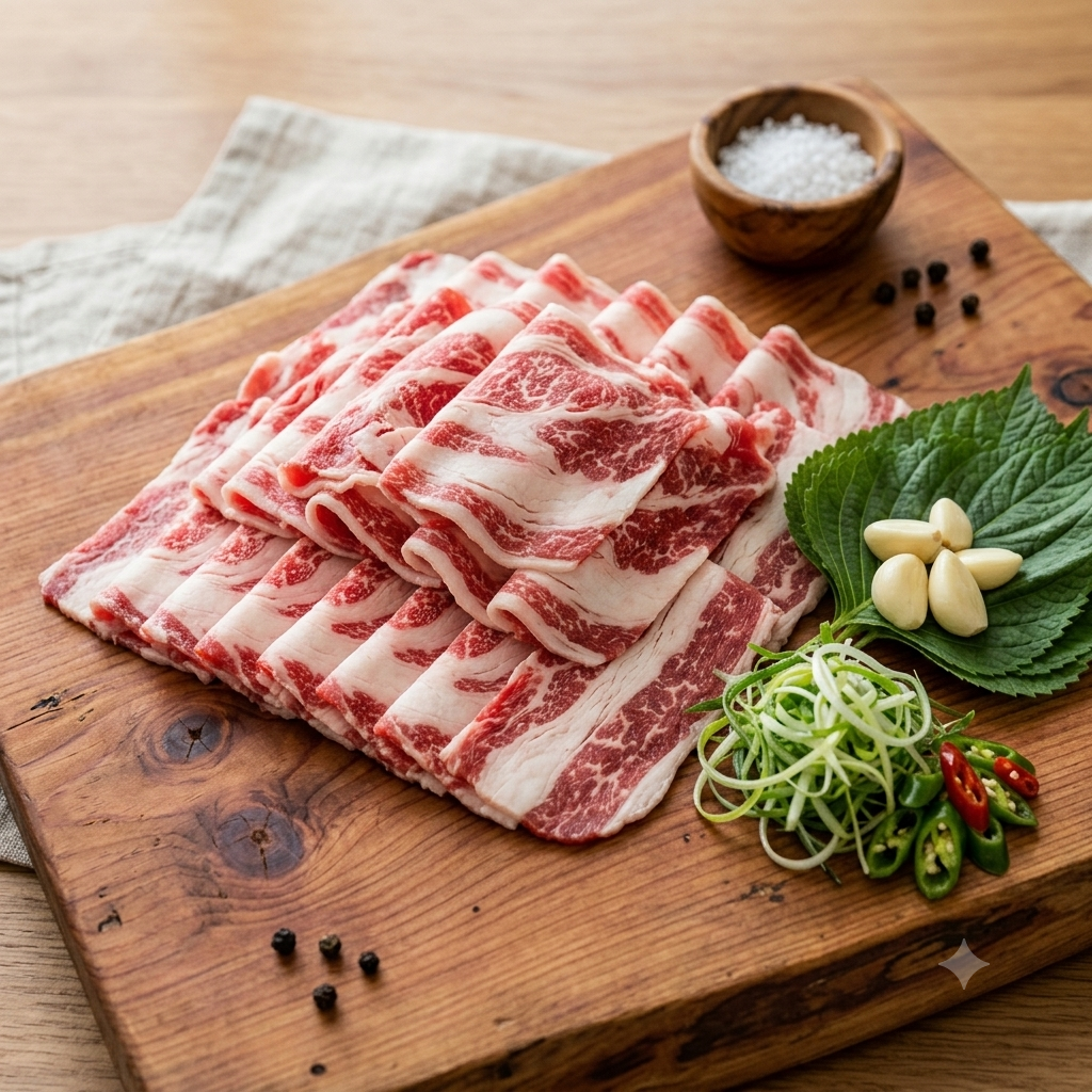 미국산 우삼겹 구이용 500g 소고기 샤브샤브용 구이용 찌개용 - 상품 이미지