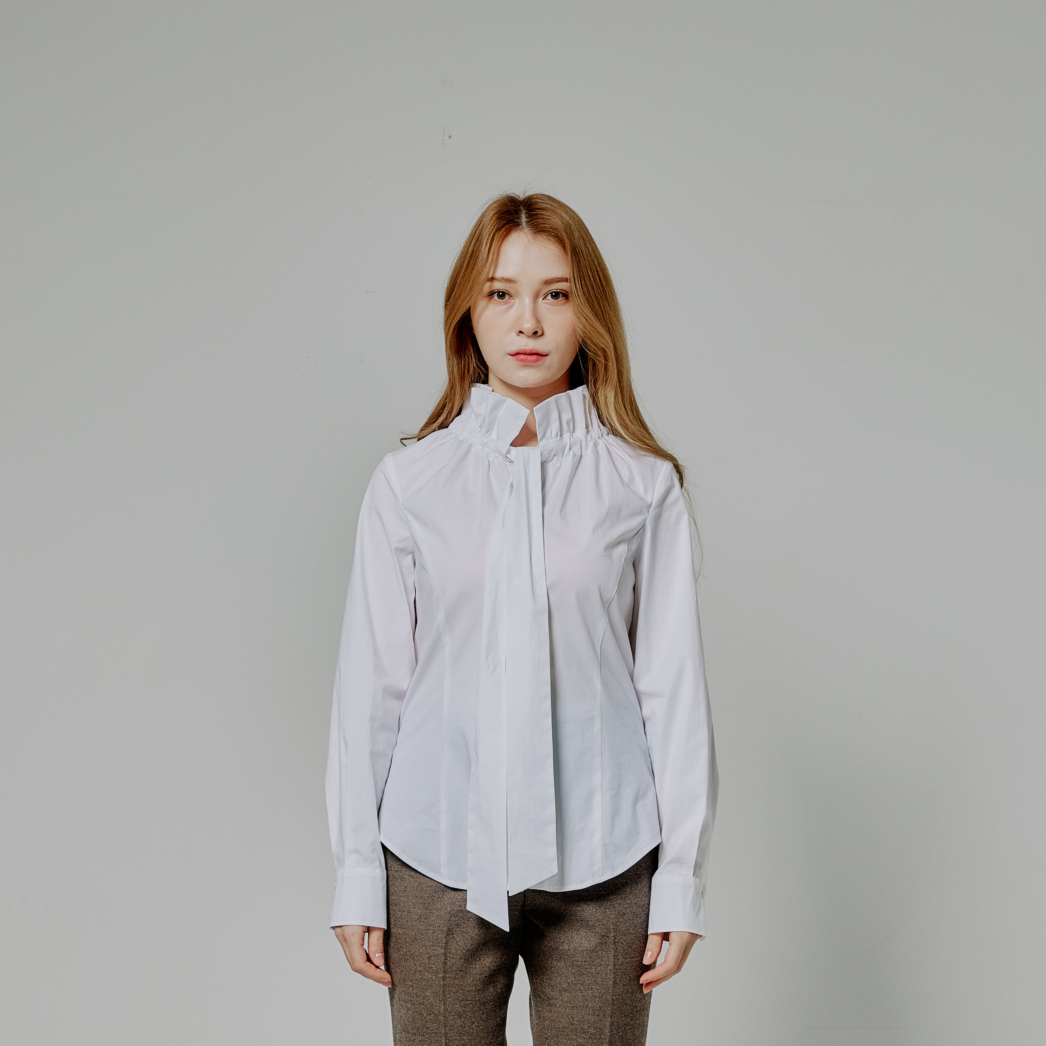 러플코튼타이블라우스 - 상품 이미지