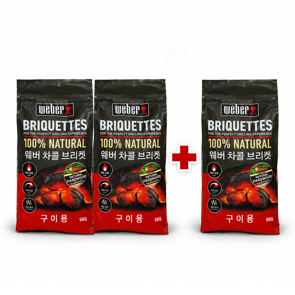 2+1 웨버 차콜 브리켓 바베큐 숯 캠핑 착화용품 5kg - 상품 이미지