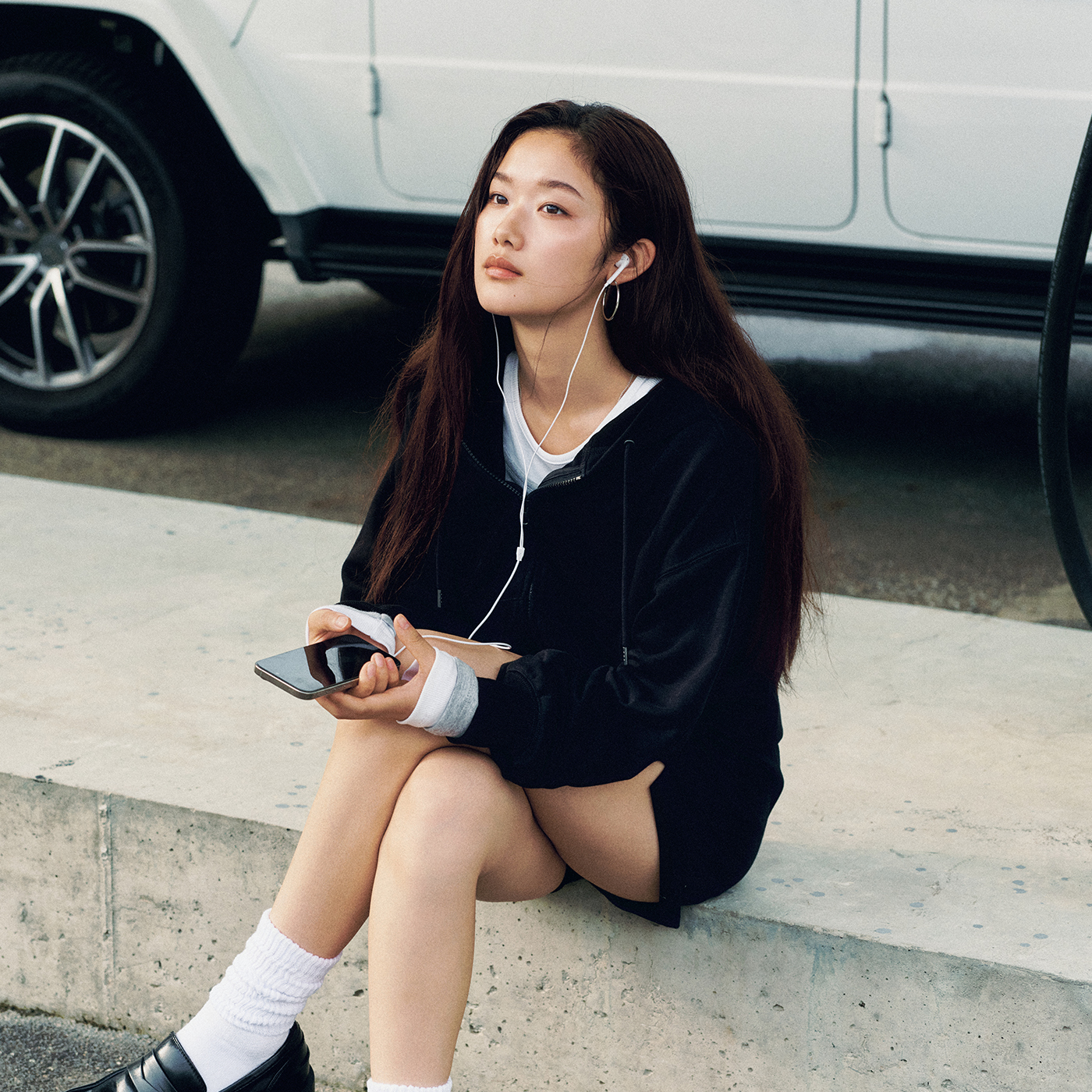 [슈퍼적립][N배송][프렌치테리] 스파오 여성 2-WAY 후드 집업 SPMZG49G01 - 상세 이미지 2