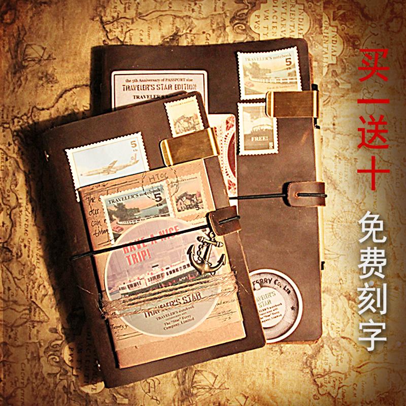 A5 고급 소가죽 다이어리 6공 바인더 일기 빈티지 새해 선물 핸드메이드 수첩 - 상세 이미지 4
