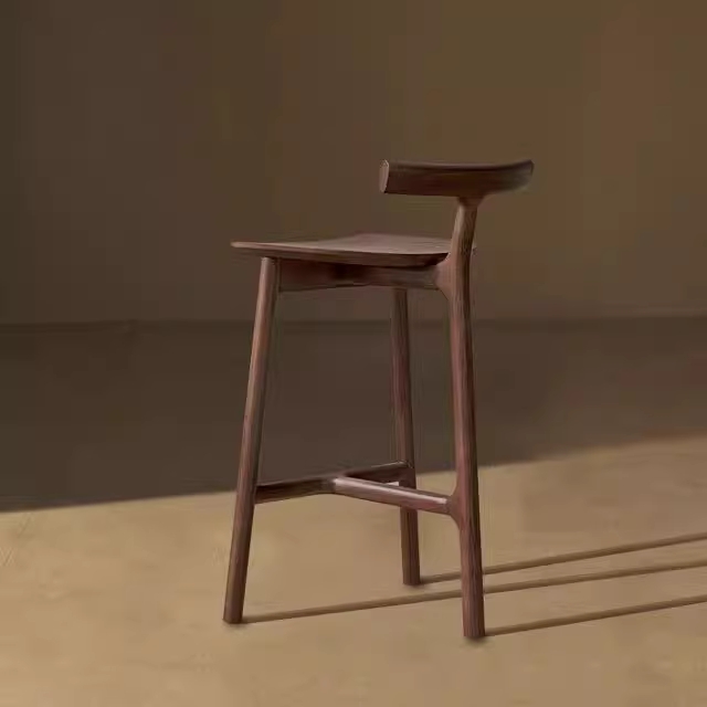 원목바의자 아일랜드식탁 키다리 인테리어 바스툴 호두색 55cm - 상세 이미지 4