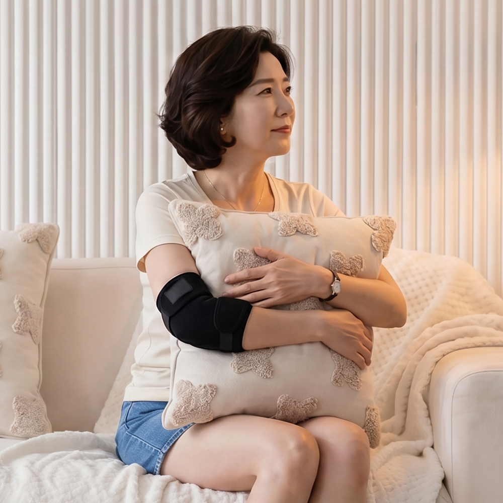닥터코어런 블랙 자석팔꿈치보호대 테니스 엘보 아대 의료용 관절통완화 골프 - 상세 이미지 4