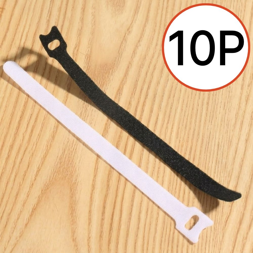 벨크로케이블타이 선정리 충전기 책상 랜선 컴퓨터 10P - 상품 이미지