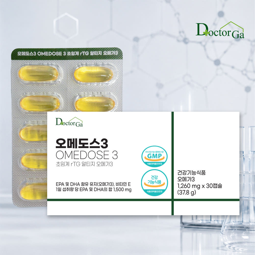 닥터가 오메도스 오메가3 초임계 알티지 EPA DHA 1500 rTG 고함량 30캡슐