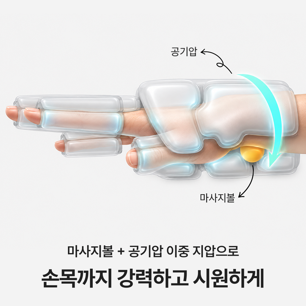 [리뷰가 증명]휴플러스 손가락분리형 손 마사지기 온열 찜질 주무름 안마기 이미지 2