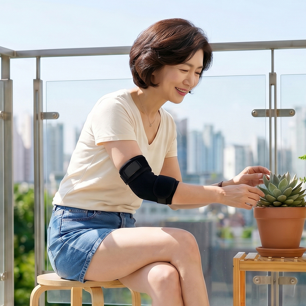 닥터코어런 블랙 자석팔꿈치보호대 테니스 엘보 아대 의료용 관절통완화 골프 - 상세 이미지 5