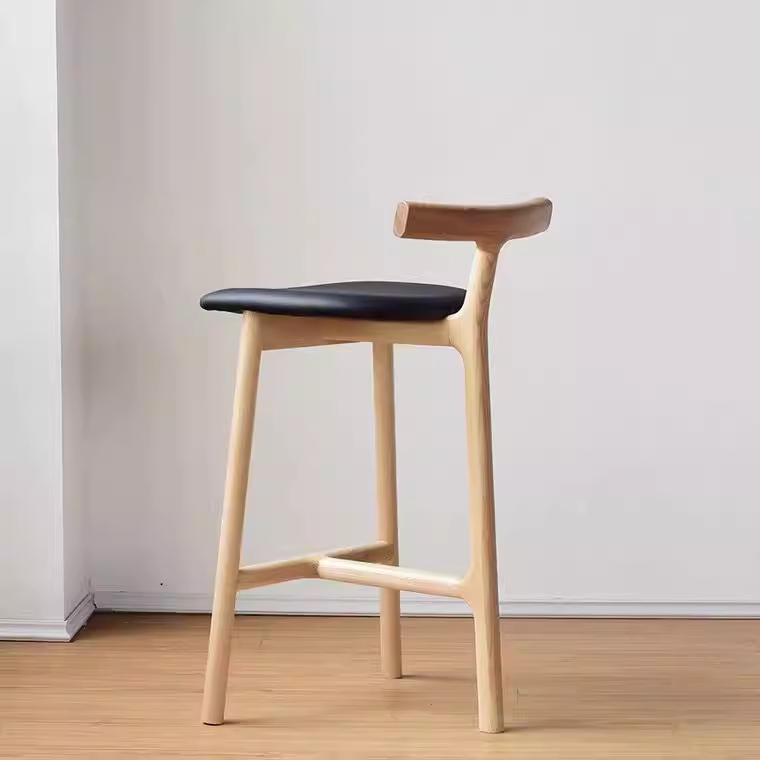 원목바의자 아일랜드식탁 키다리 인테리어 바스툴 호두색 55cm - 상세 이미지 2
