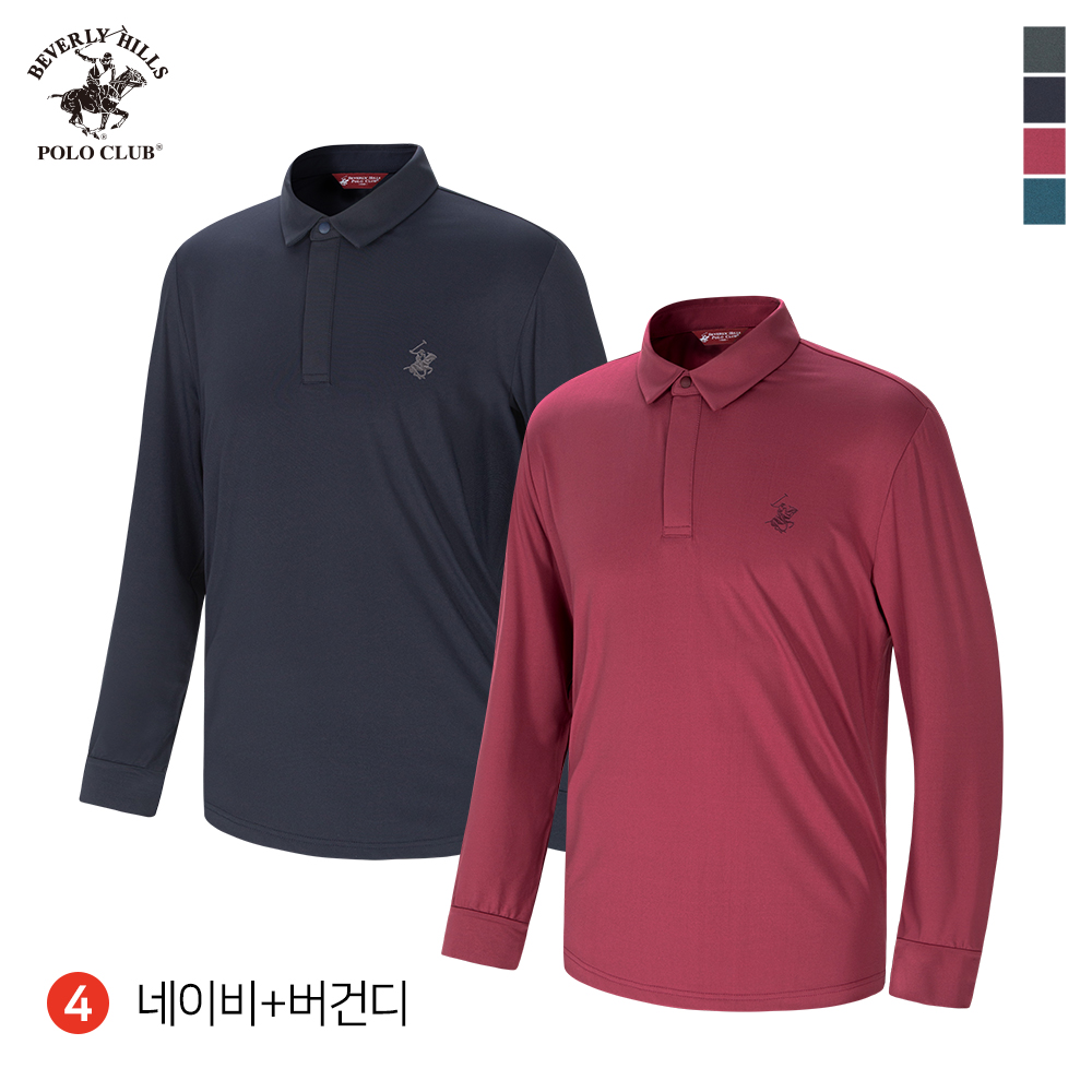 똑딱이 카라 긴팔 2PACK 남성 초경량 국내생산 티셔츠 비버리힐즈폴로클럽 - 상세 이미지 5