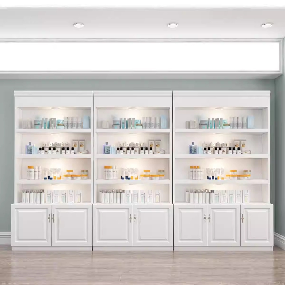 미용실진열장 소품 매장 선반 화장품 네일샵 장식장 200x60x30 화이트 - 상세 이미지 3