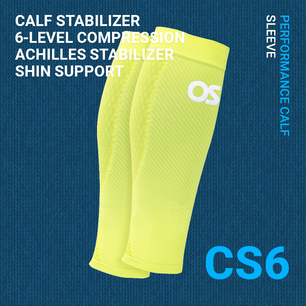 OS1st 오에스퍼스트 CS6 얇은 종아리 보호대 퍼포먼스 카프슬리브 2개입, Yellow, M - 상세 이미지 2