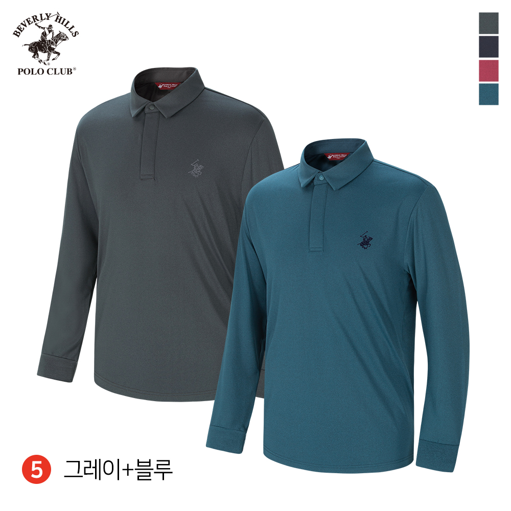 똑딱이 카라 긴팔 2PACK 남성 초경량 국내생산 티셔츠 비버리힐즈폴로클럽 이미지 6