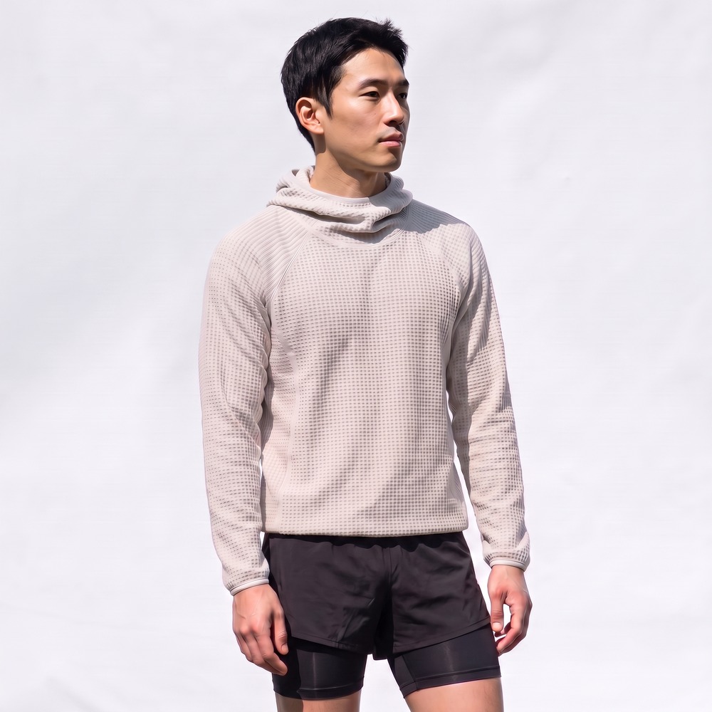 써모라이트 와플 후디 등산 백패킹 미드레이어 바라클라바 후드 프로스트 화이트, M - 상품 이미지