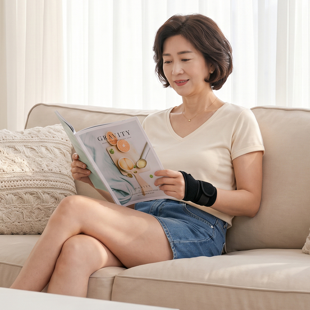 닥터코어런 블랙 자석 손바닥손목보호대 컴퓨터아대 의료용 관절통완화 마우스 키보드 패드 - 상세 이미지 2