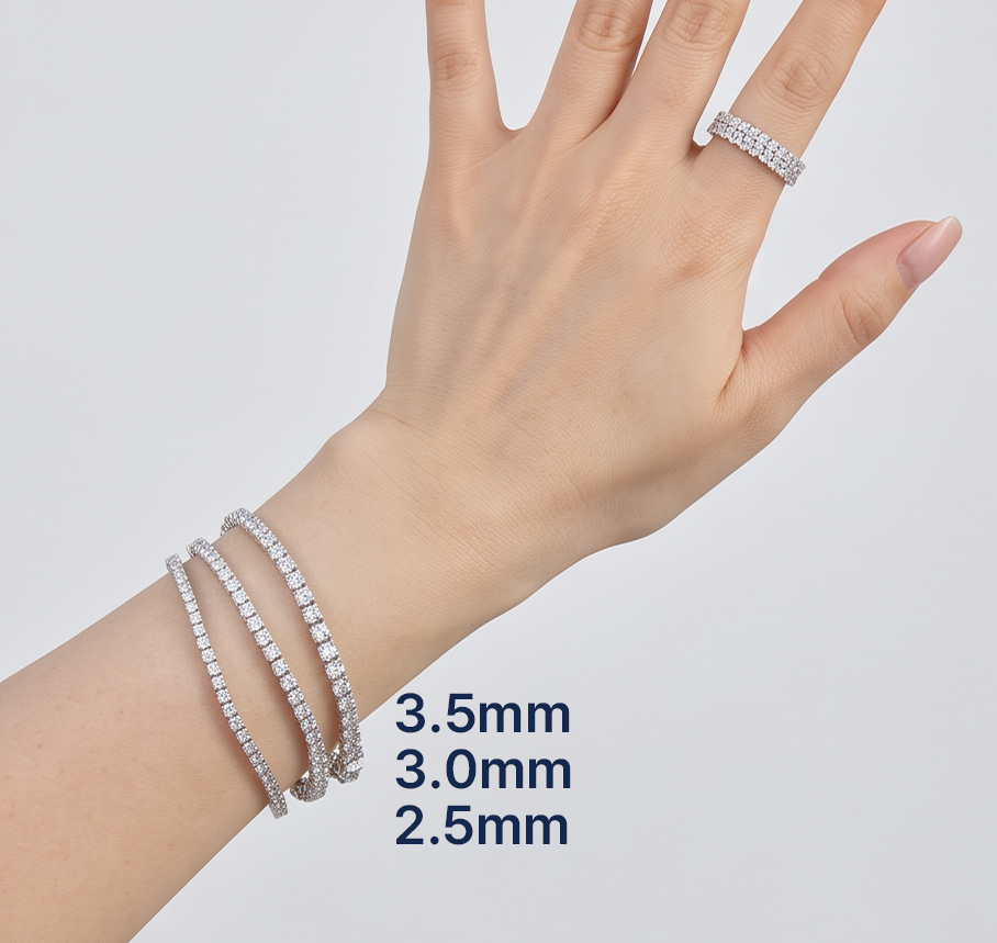 오레피나 14K 랩다이아 테니스 팔찌 2.75mm 4프롱 - 상세 이미지 5