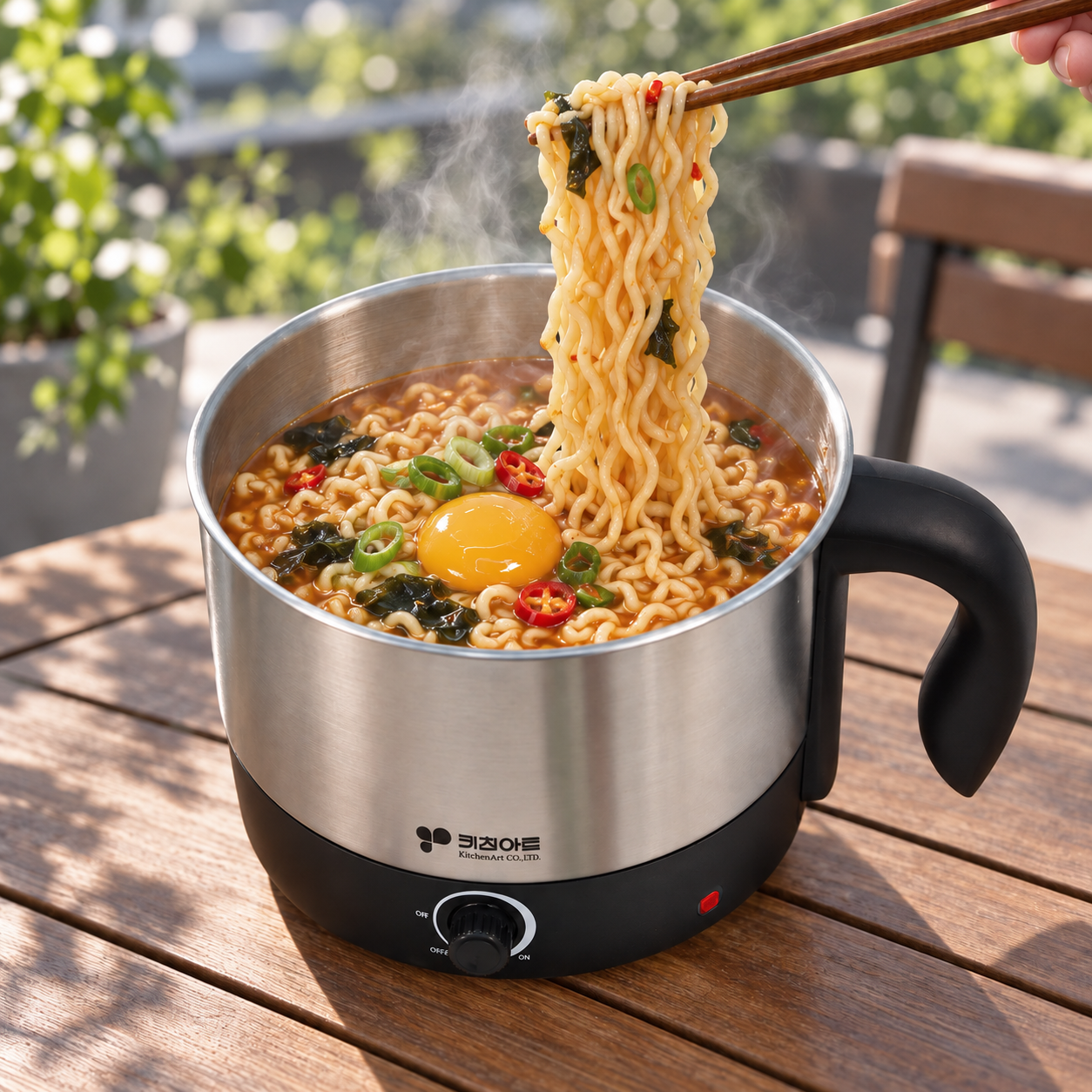 키친아트 라면 포트 멀티쿠커 전기 물끓이는 기계 휴대용 1.5L - 상품 이미지