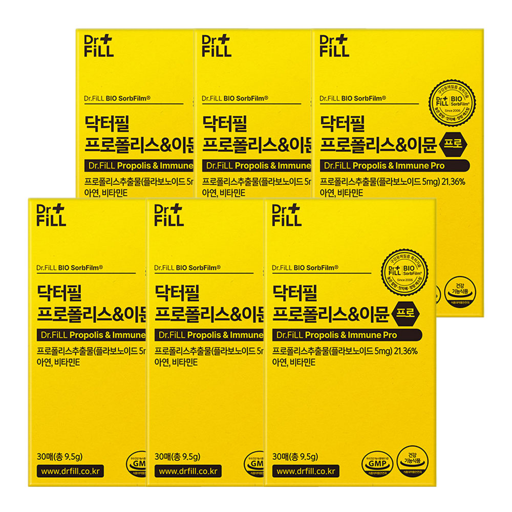 닥터필 프로폴리스 이뮨 프로 필름 30매, 6개 - 상품 이미지
