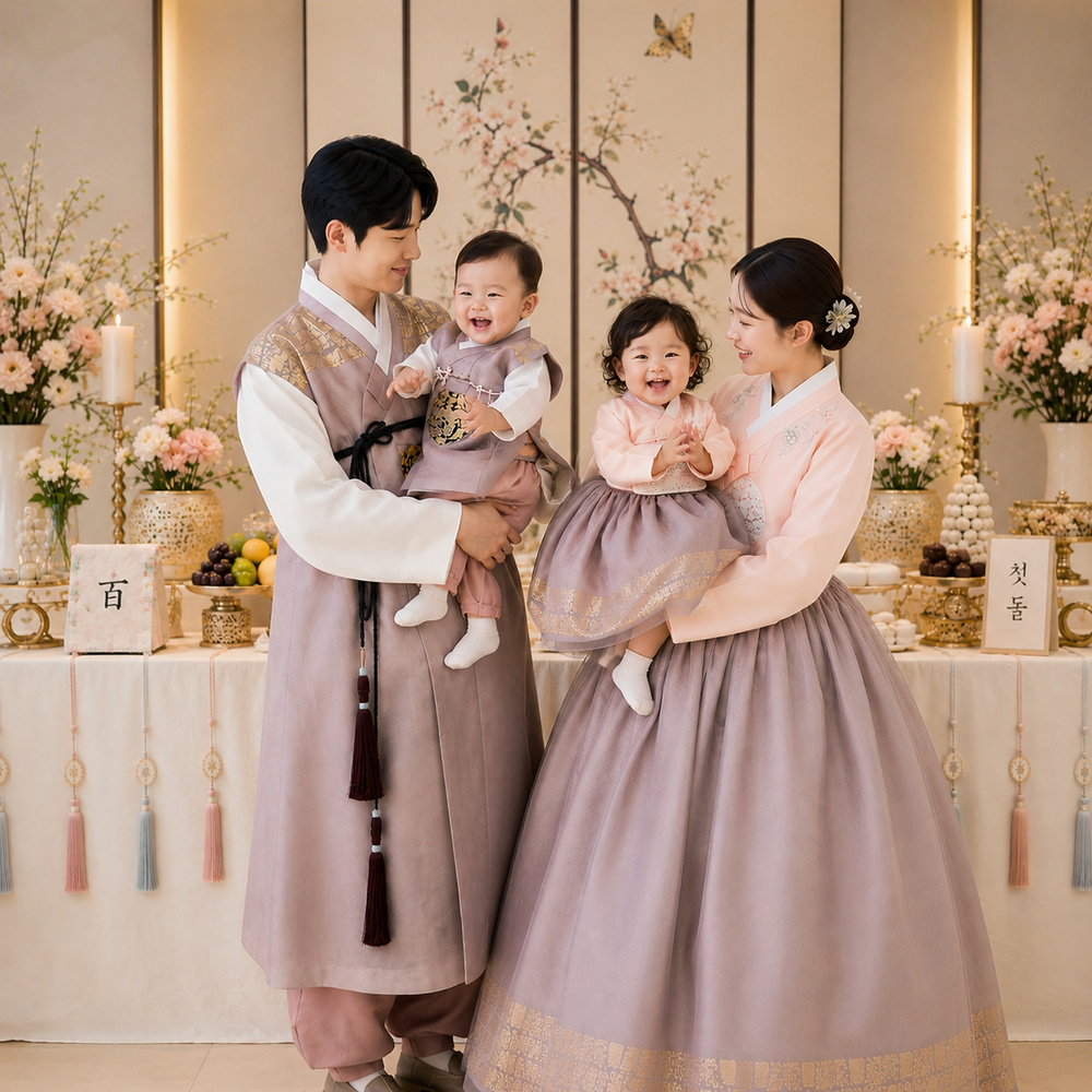 궁 한복 대여 돌잔치 3인가족 서울 경기도 부산 한옥 촬영 119번 상품 이미지