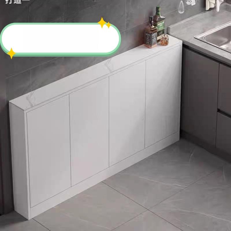 폭좁은 슬림 수납장 주방 틈새 선반 낮은 2도어 60cm 화이트 수납함 - 상세 이미지 4