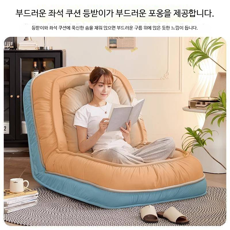 1인용 접이식 소파베드 좌식 간이침대 거실 침실 패브릭 소파 겸 침대 원룸 - 상세 이미지 4