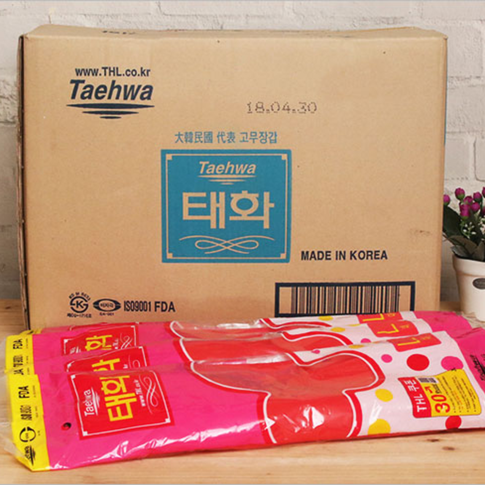 빨간색주방청소주방장갑 단체용다용도 L사이즈업소용고무장갑 100켤레 - 상세 이미지 2