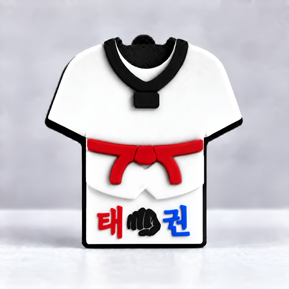 태권도 도복 유니폼 키캡 클리커 키링 이름 도장 주문제작 아이 가방고리 선물 - 상세 이미지 2