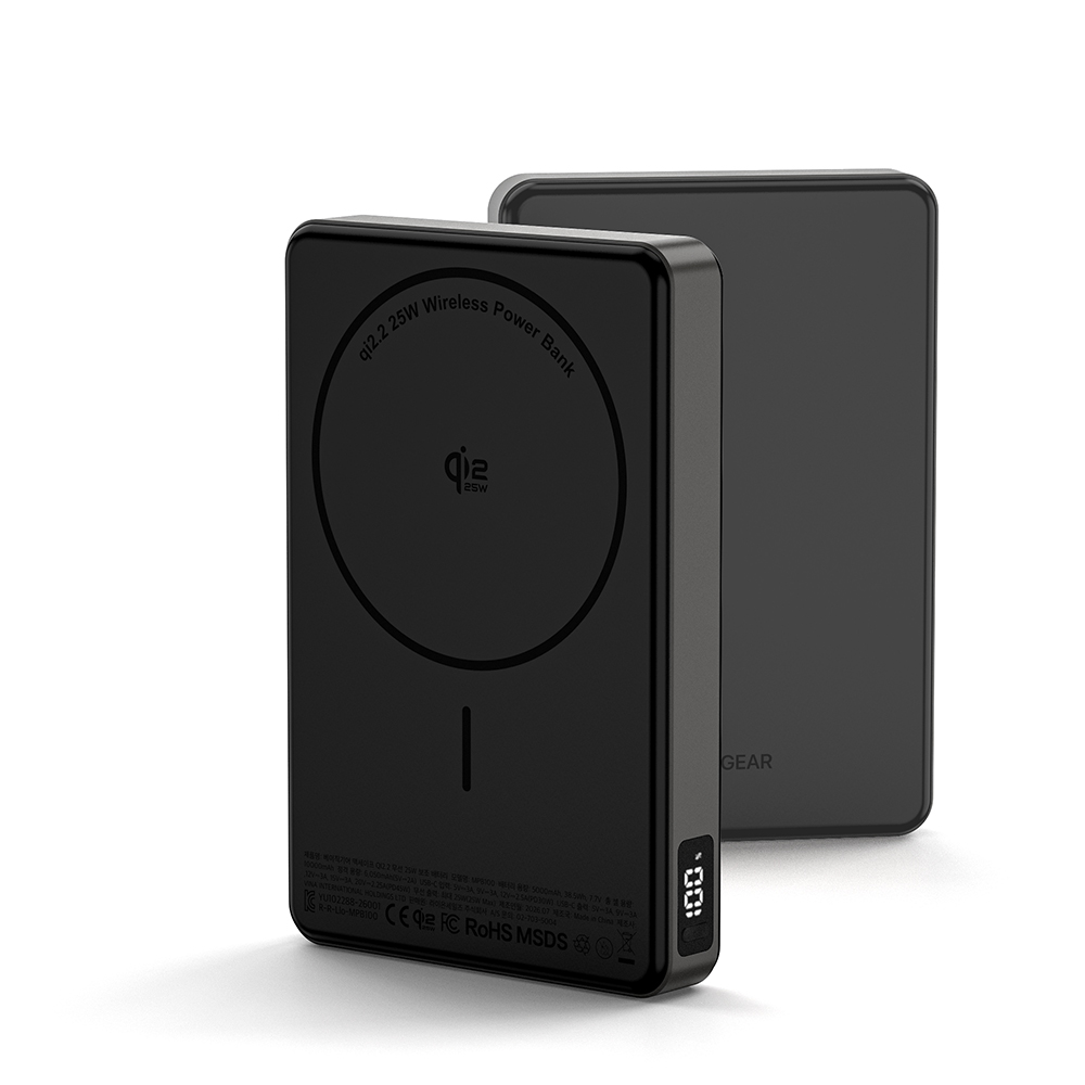 qi2.2 무선 25W 고속충전 맥세이프 보조배터리 10000mAh, 블랙 - 상품 이미지