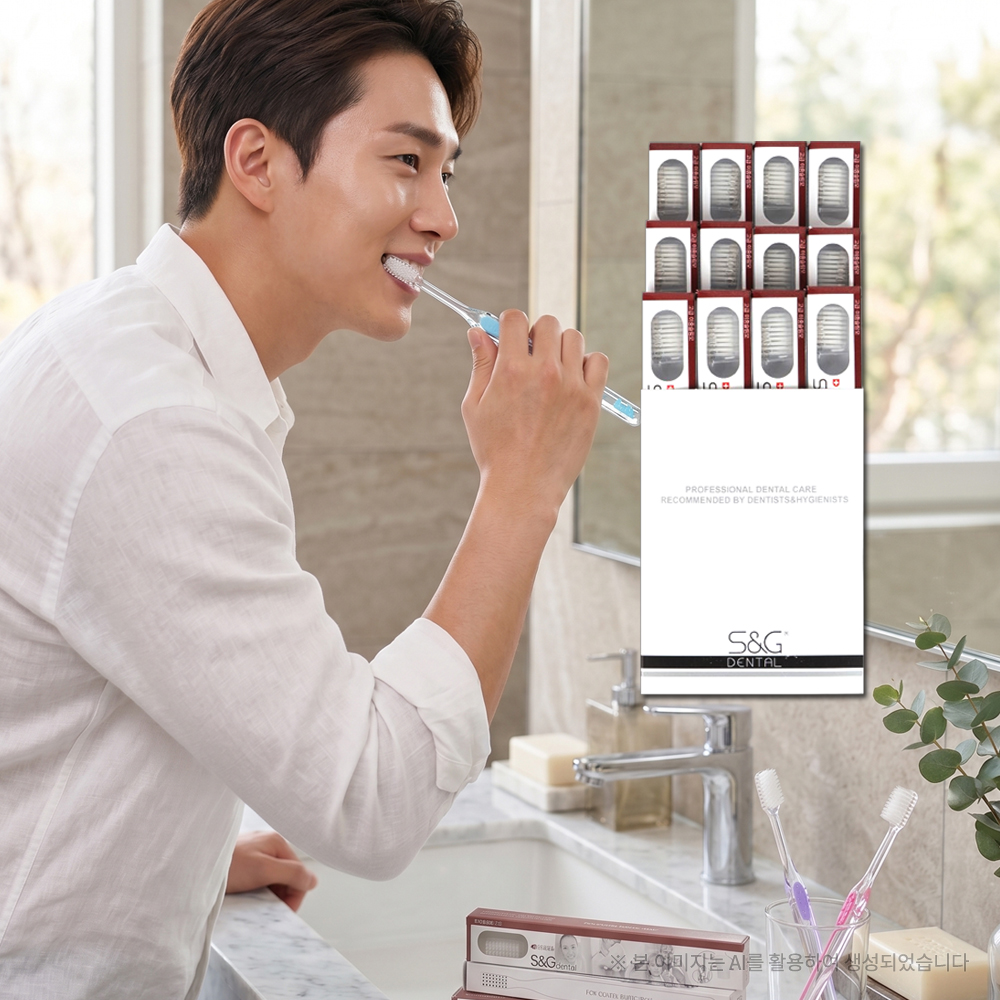 치과칫솔 고급 이중 슬림모 치과전용 치과용 SNG 덴탈 에스엔지 12개 - 상품 이미지