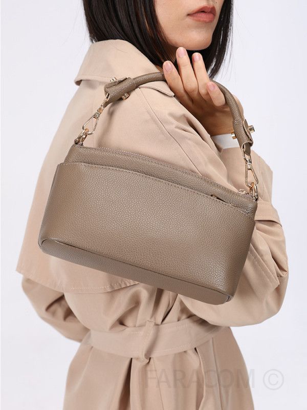 파라컴 천연소가죽 숄더백 스퀘어 크로스백 분리수납 멀티포켓 탈부착스트랩 데일리가방 이미지 7
