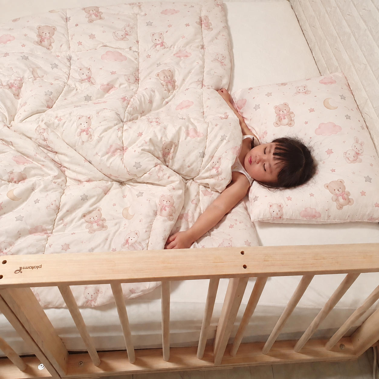 원목 아기침대가드 유아 침대안전가드 낙상방지 소나무 600 - 상세 이미지 3