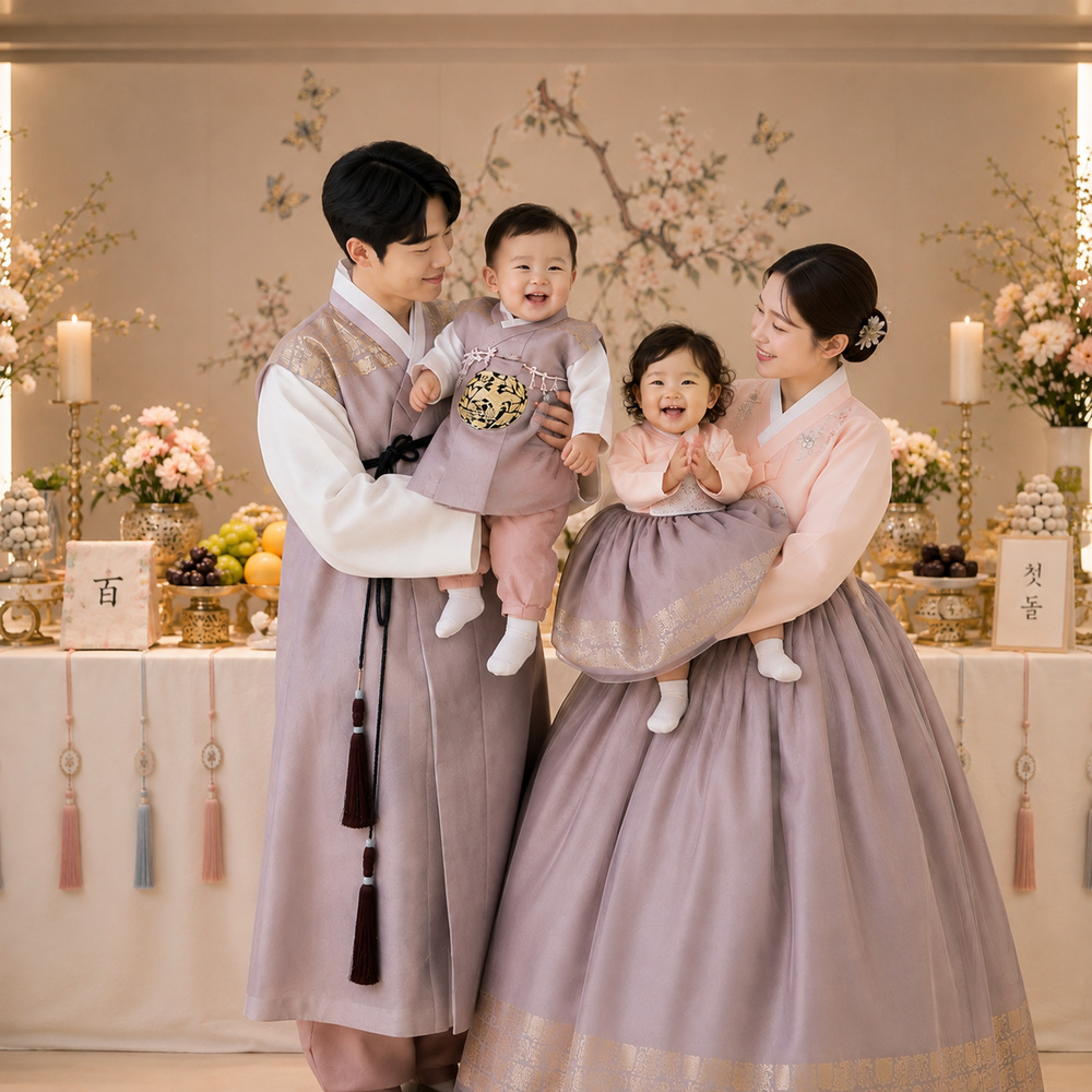 궁 한복 대여 돌잔치 3인가족 서울 경기도 부산 한옥 촬영 119번 상품 이미지