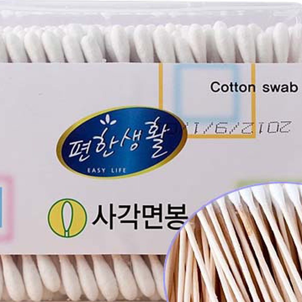 양면사용뷰티케어미용면봉 부드러운솜세안용사각면봉 자작나무귀청소 200P - 상세 이미지 2