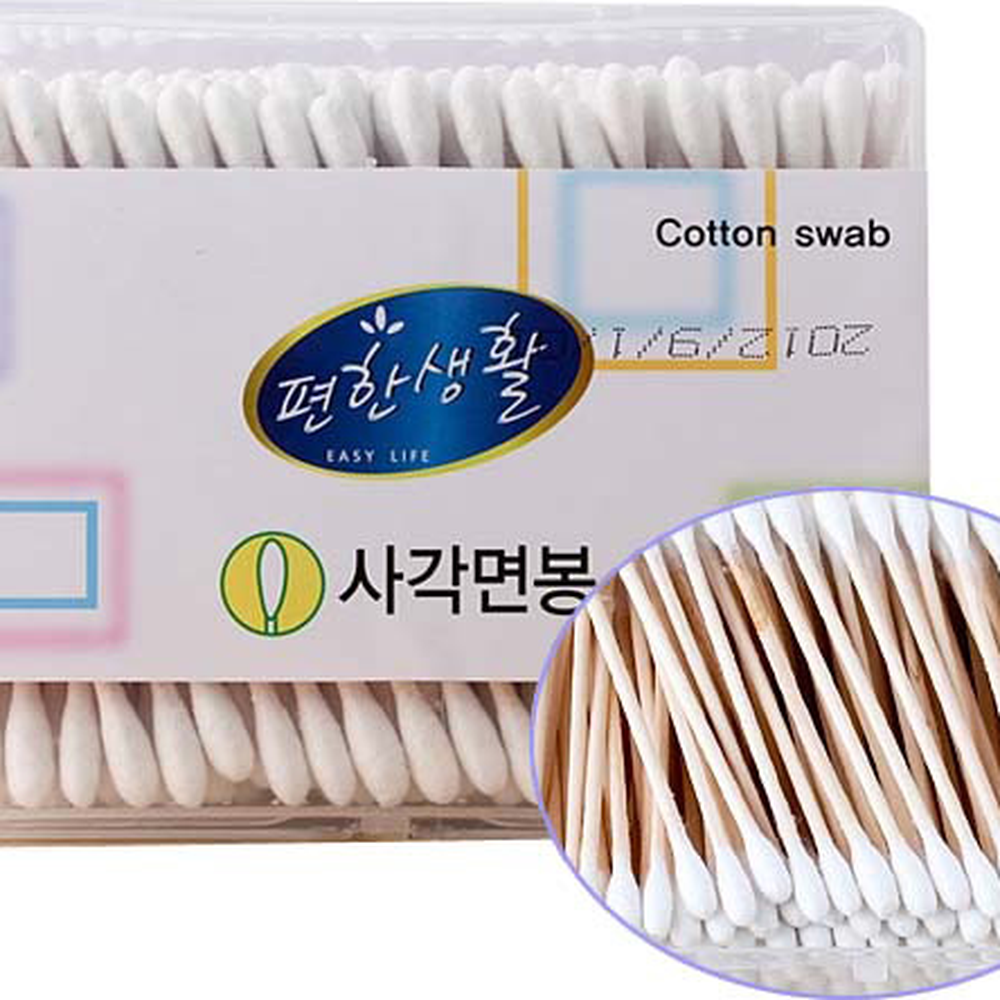 양면사용뷰티케어미용면봉 부드러운솜세안용사각면봉 자작나무귀청소 200P - 상세 이미지 3