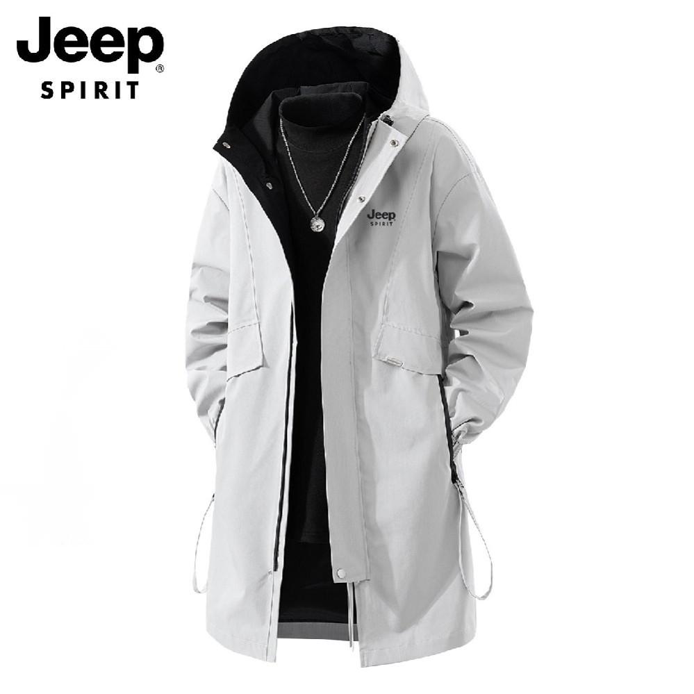 Jeep 남성 방풍 방수 바람막이 점퍼 빅사이즈 후드 야상 자켓 아우터 봄 가을 - 상품 이미지