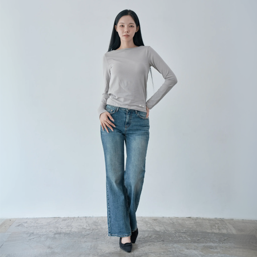 W1159 올브러쉬 부츠컷 데님 팬츠 미디움블루 - 상세 이미지 3