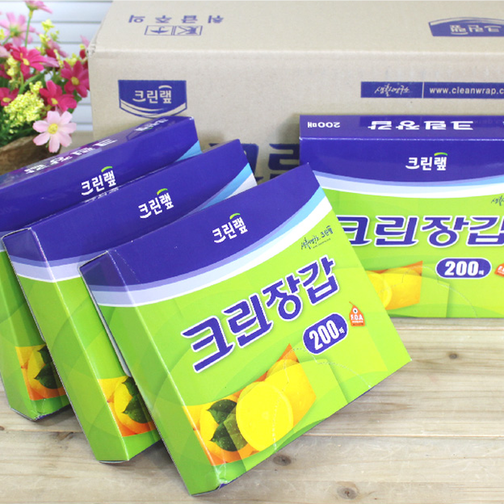무환경호르몬음식물조리크린장갑 FDA적합청소용위생장갑 안전한재질오염물취급 200매 20개입 - 상세 이미지 2