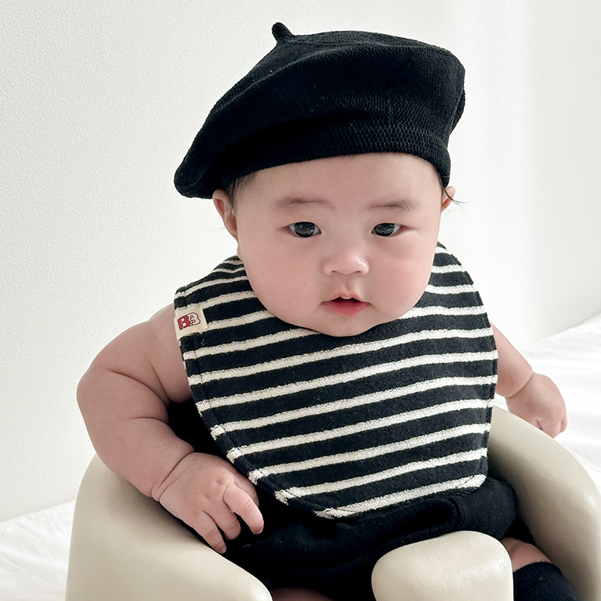 바니블라썸 턱받이 아기 빅라운드테리 테리빕 유아 턱받이 두겹 페일블루 국내제작 - 상세 이미지 3