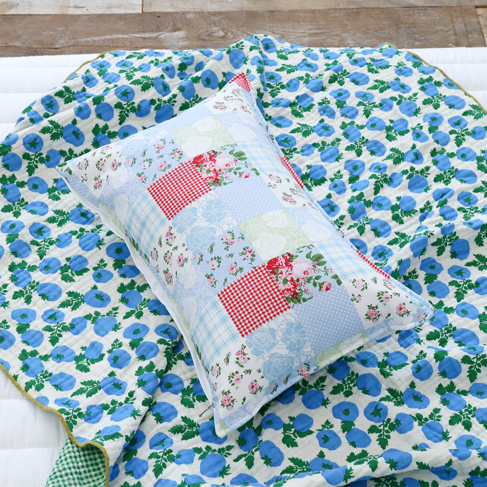 마티네 패치워크 린넨면 미니 쿠션 작은 베개커버 30x50 이미지 6