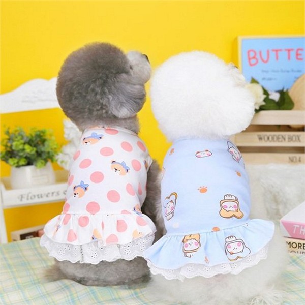 반려동물 강아지 옷 강아지 나시 외출복 민소매 레이스 여름 - 상세 이미지 2