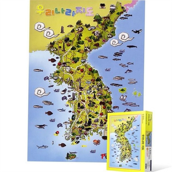 집중력 우리 나라 지도 퍼즐 150피스 두뇌 교육 퍼즐 놀이 - 상세 이미지 2