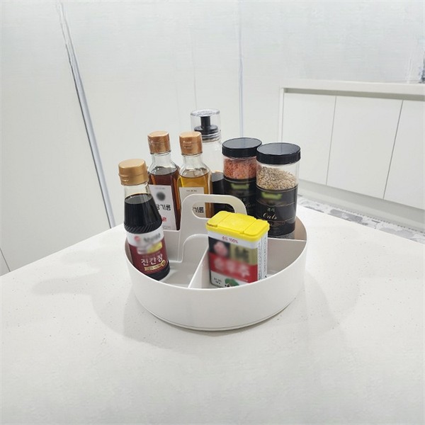 칸막이 회전 수납 정리함 펜트리 회전 원형 정리함 다용도 욕실 - 상품 이미지