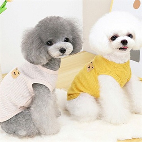 귀여운 강아지 민소매 티셔츠 베이직 반려동물 의류 나시티 산책복 - 상품 이미지