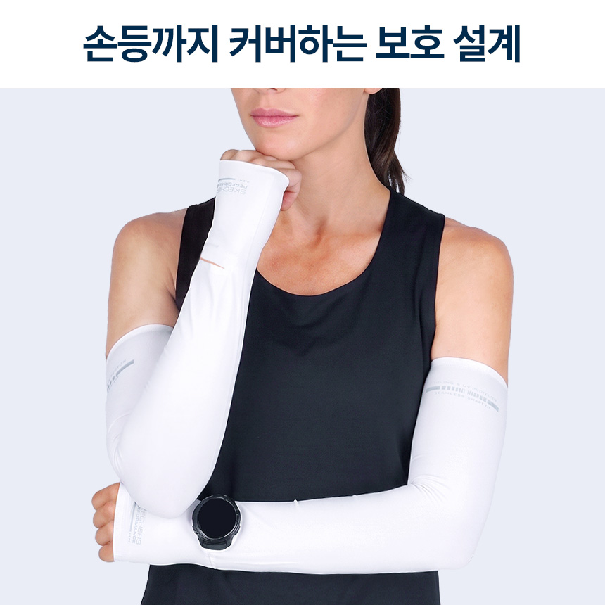 스케쳐스 팔토시 워치홀 에어 암슬리브 쿨토시 골프 스포츠 자외선차단 냉감 심리스 이미지 6