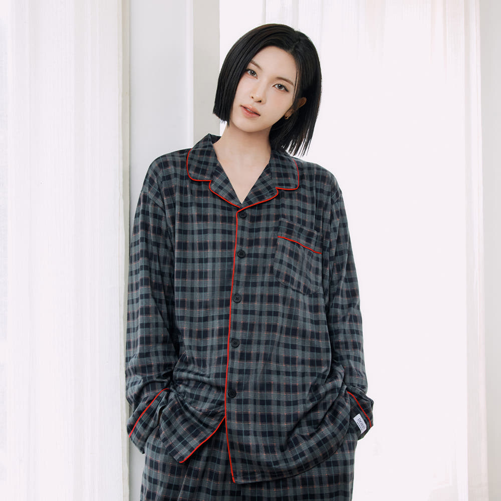소프킨 그리든 긴팔 카라 커플 잠옷 세트 가격 비교 DOSSY 소프킨 그리든 긴팔 카라 커플 잠옷 세트